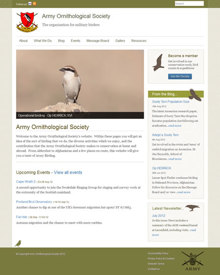 Army Ornithological Society website