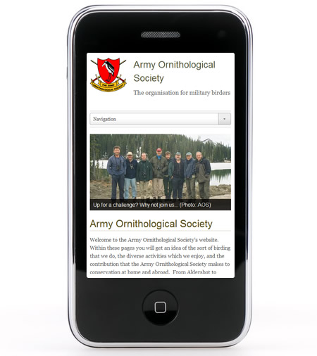 Army Ornithological Society responsive website