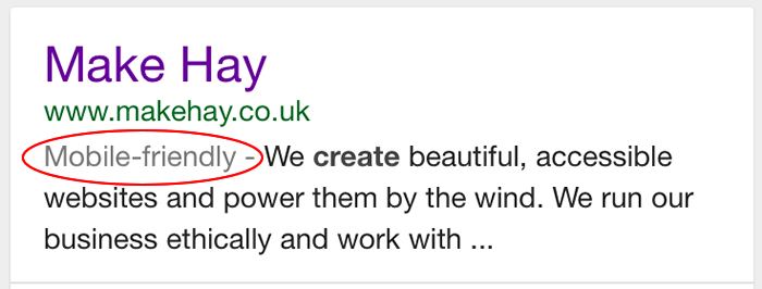 Make Hay in Google's mobile search results