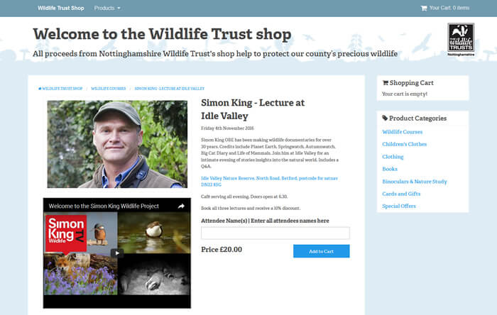 Courses in the Wildlife Trust Shop