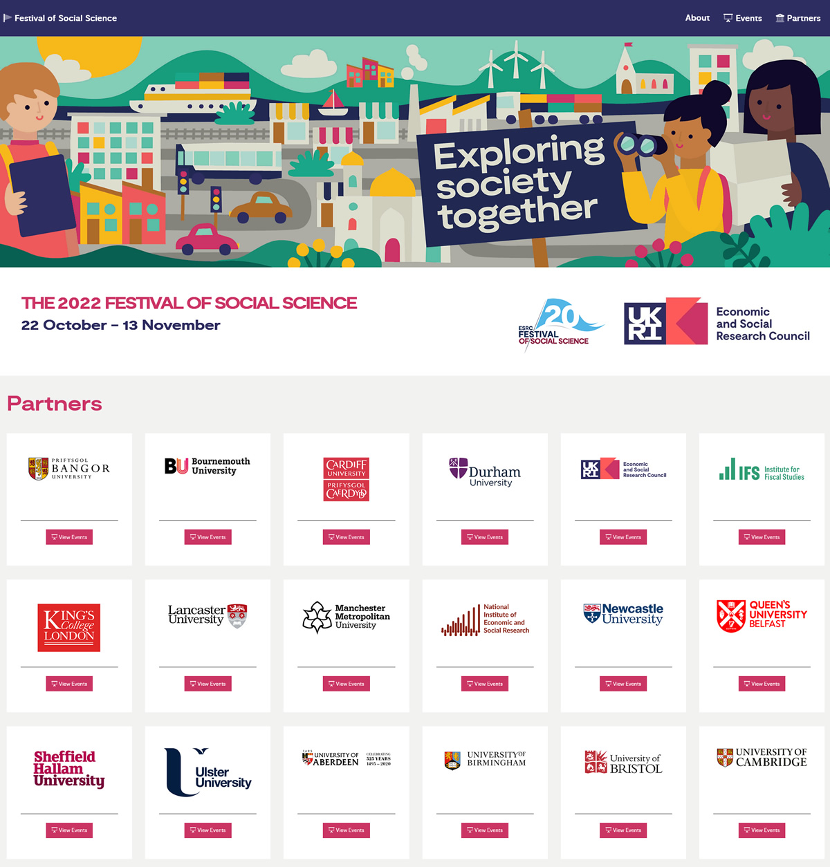Festival of Social Science 2022 Partners index