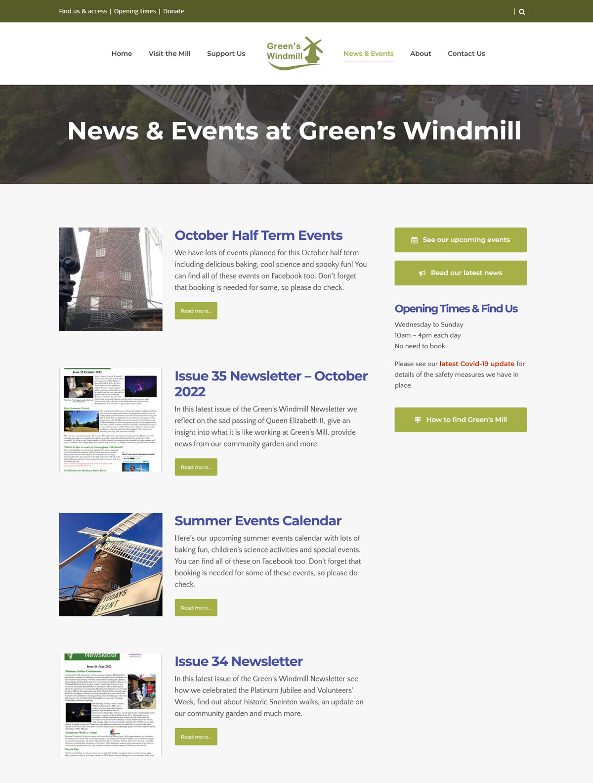 Green’s Windmill News & Events archive