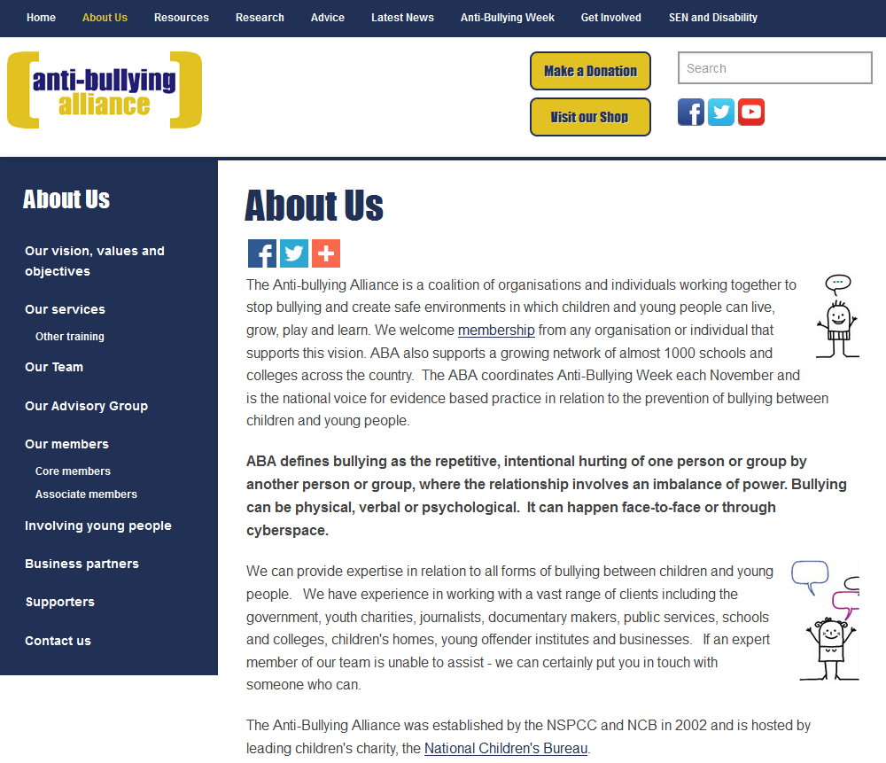 Anti-Bullying Alliance About the Anti-Bullying Alliance