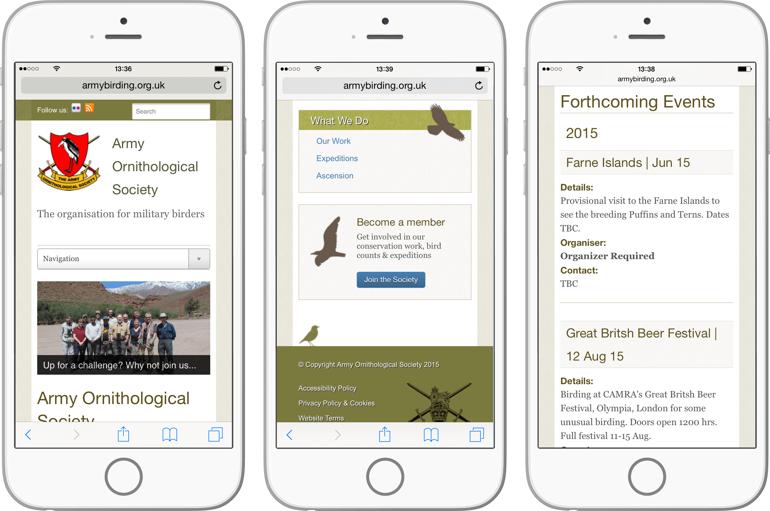 Army Ornithological Society Mobile views of AOS