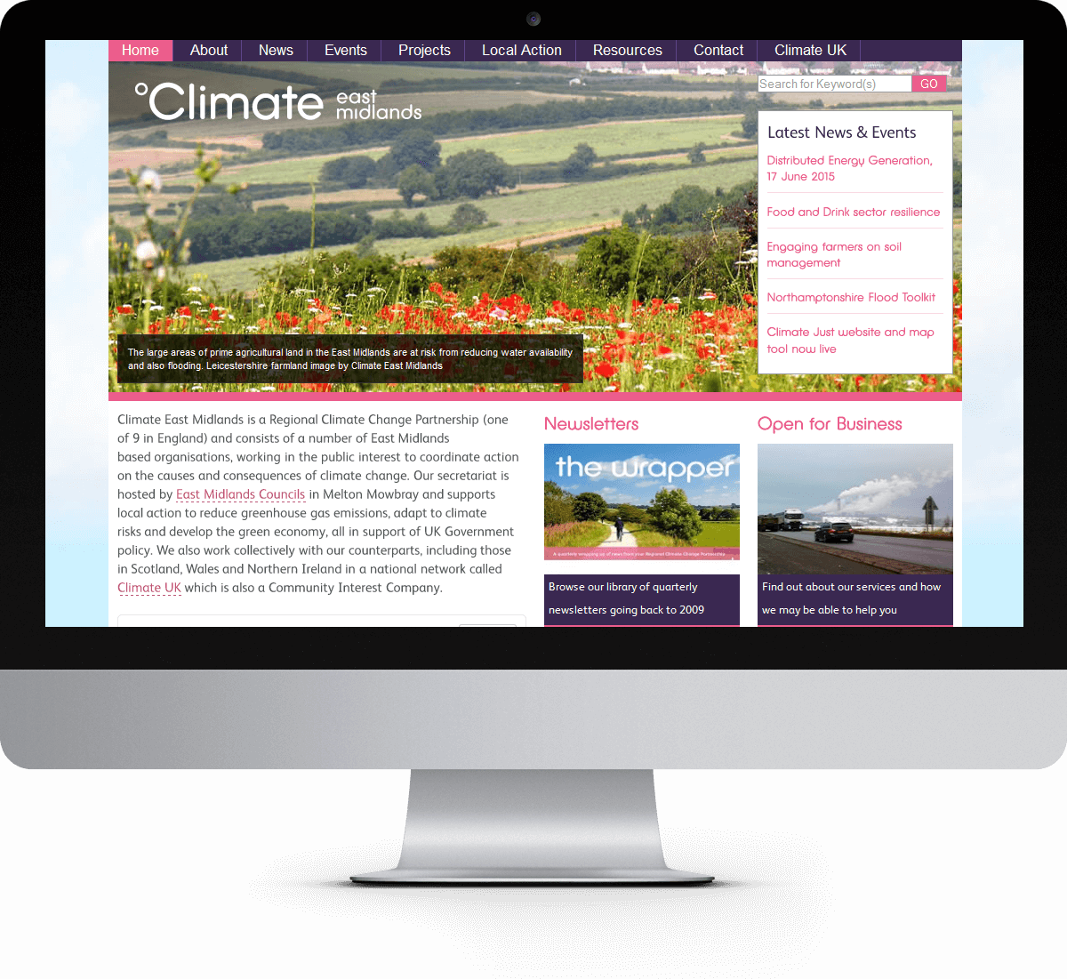 Climate East Midlands website