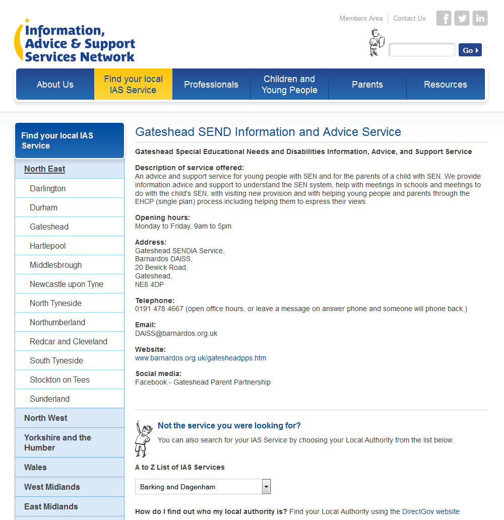 IASS Network All local IAS Service details are listed in the online directory