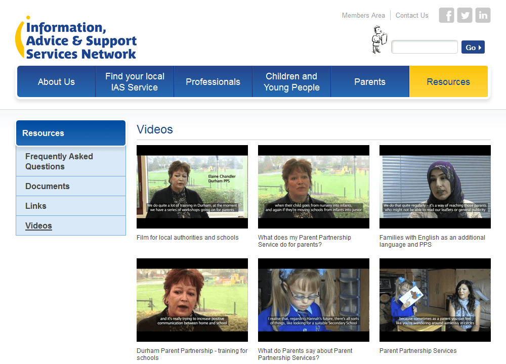 IASS Network A library of videos about the services provided