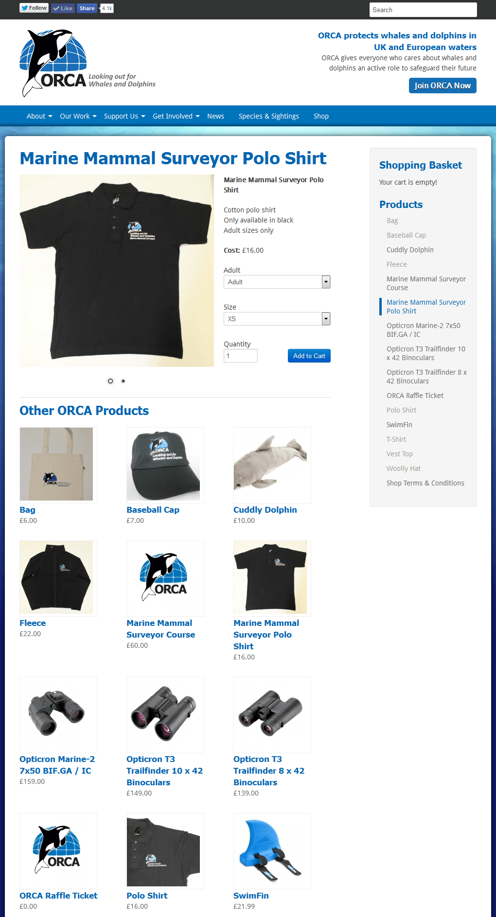 ORCA - Protecting Whales and Dolphins ORCA's online shop to sell merchandise to raise funds