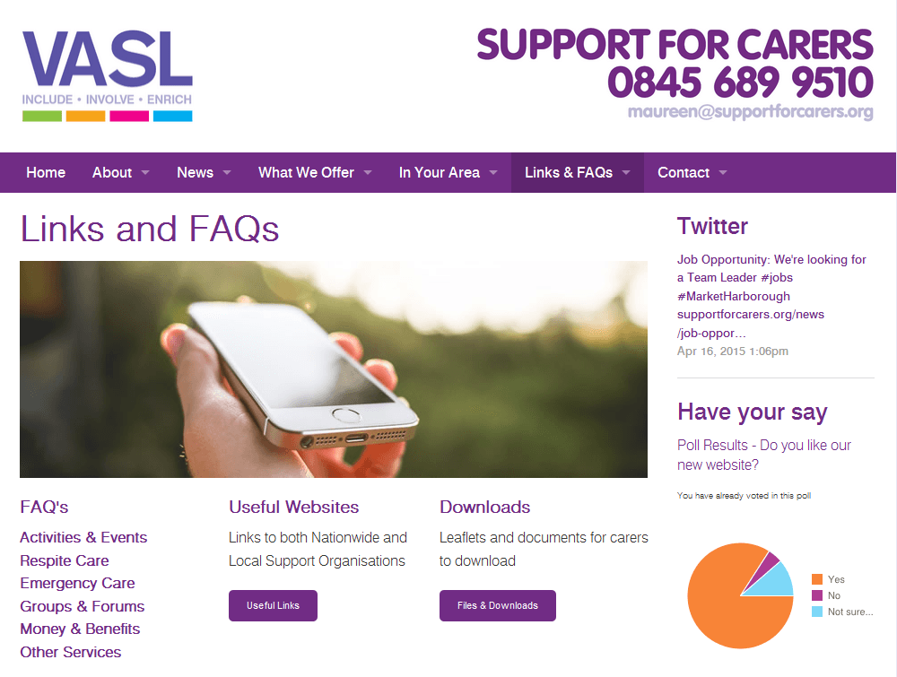 Support for Carers Support for Carers provide links and resources for visitors