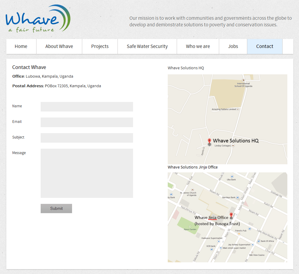 Whave Contact details, form and maps